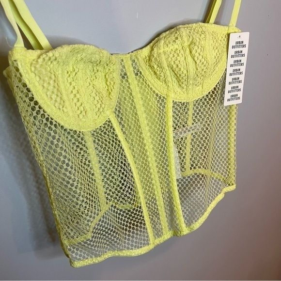Urban Outfitters Out From Under Modern Love Overdrive Fishnet Corset Sz L NWT - Picture 6 of 15